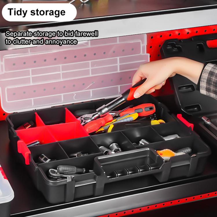 Hardware Parts Portable Multi-functional Compartment Storage Box, Size:38x29.5xcm