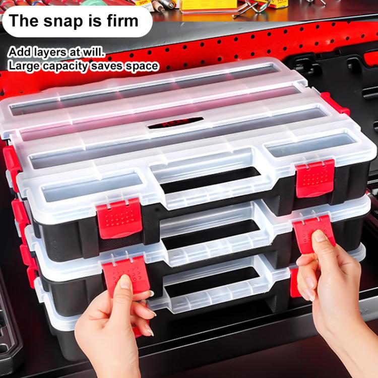 Hardware Parts Portable Multi-functional Compartment Storage Box, Size:38x29.5xcm