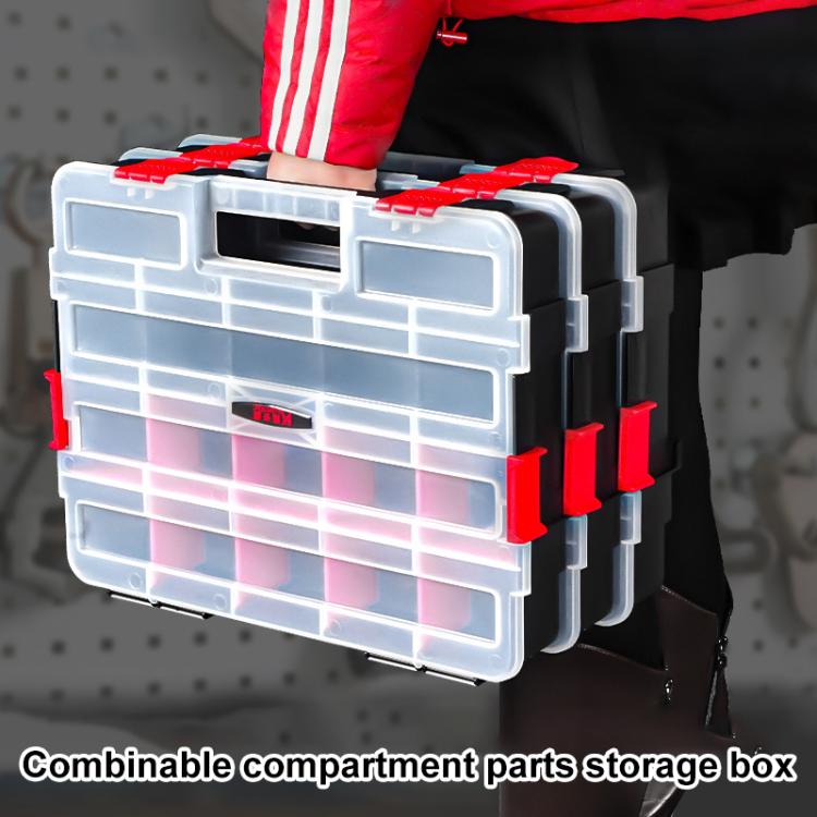 Hardware Parts Portable Multi-functional Compartment Storage Box, Size:38x29.5xcm