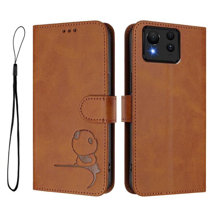 For Asus Zenfone 11 Ultra Litter Panda Embossing RFID Leather Phone Case with Lanyard
