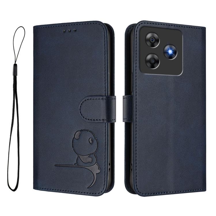 For Blackview Wave 8 / 8C Litter Panda Embossing RFID Leather Phone Case with Lanyard