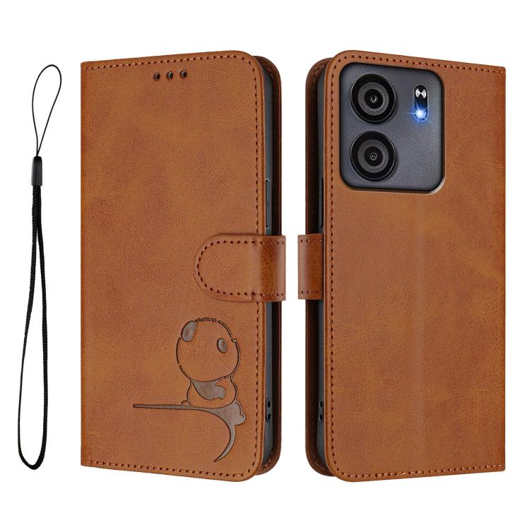 For BLU View 5 Litter Panda Embossing RFID Leather Phone Case with Lanyard
