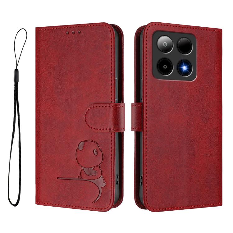 For Boost Mobile Summit 5G 2024 Litter Panda Embossing RFID Leather Phone Case with Lanyard