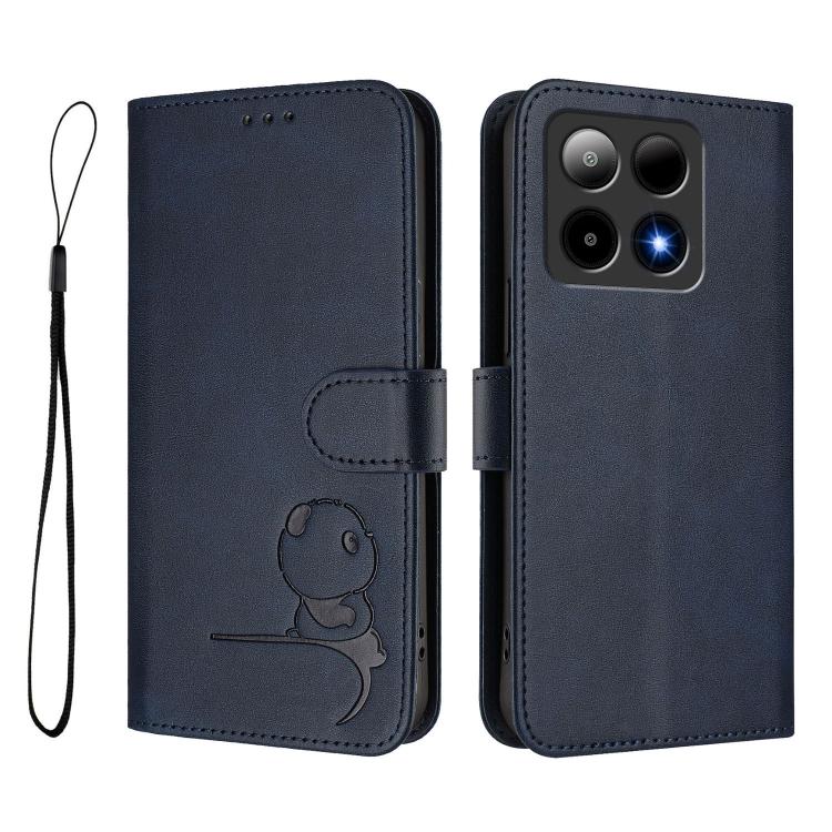 For Boost Mobile Summit 5G 2024 Litter Panda Embossing RFID Leather Phone Case with Lanyard