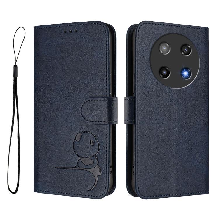 For Coolpad C16 Litter Panda Embossing RFID Leather Phone Case with Lanyard