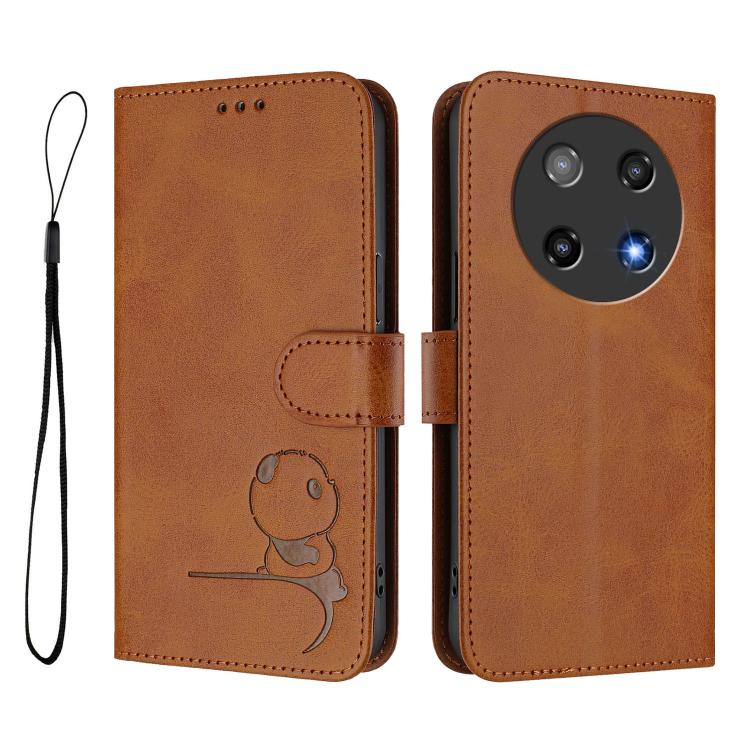 For Coolpad C16 Litter Panda Embossing RFID Leather Phone Case with Lanyard