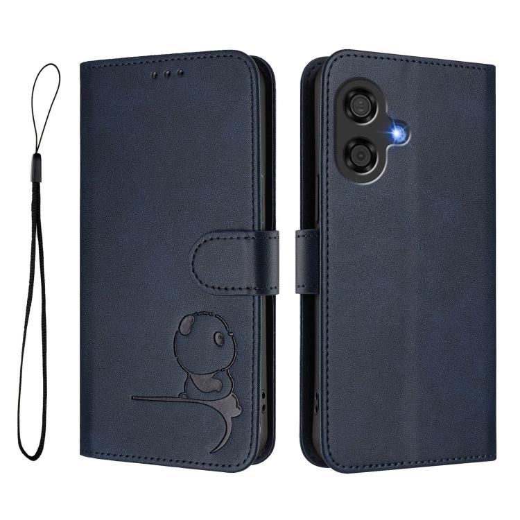 For Coolpad Cool 40i Litter Panda Embossing RFID Leather Phone Case with Lanyard