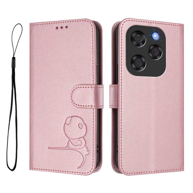 For Coolpad X100 Litter Panda Embossing RFID Leather Phone Case with Lanyard