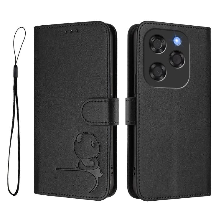 For Coolpad X100 Litter Panda Embossing RFID Leather Phone Case with Lanyard