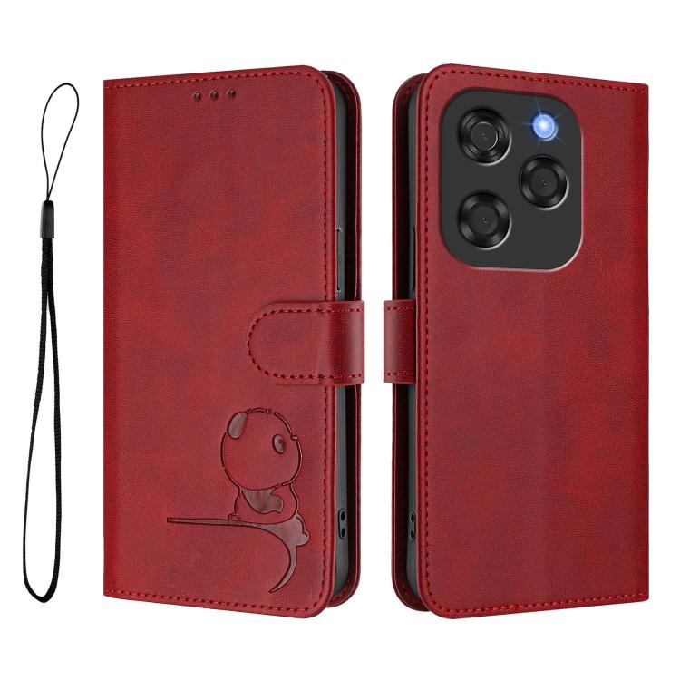 For Coolpad X100 Litter Panda Embossing RFID Leather Phone Case with Lanyard
