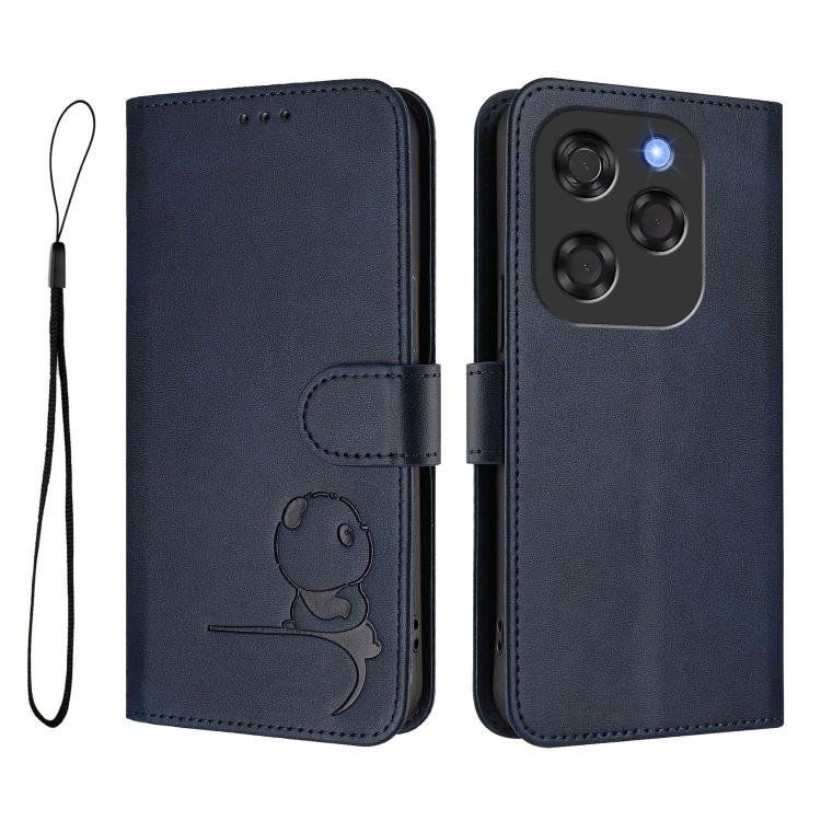 For Coolpad X100 Litter Panda Embossing RFID Leather Phone Case with Lanyard