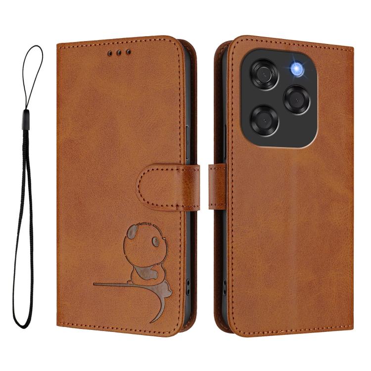 For Coolpad X100 Litter Panda Embossing RFID Leather Phone Case with Lanyard