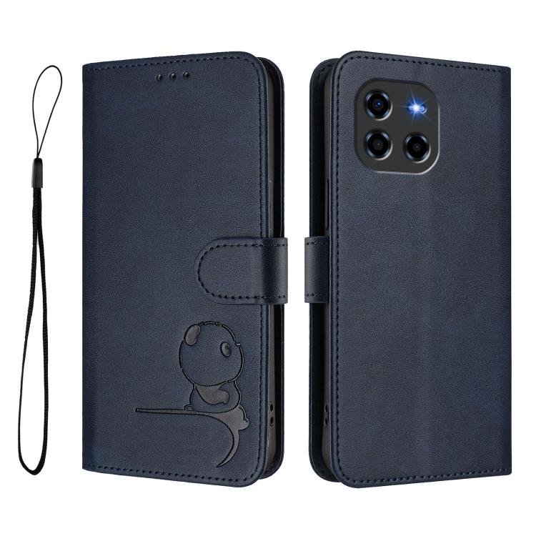 For Doogee Blade GT  Litter Panda Embossing RFID Leather Phone Case with Lanyard