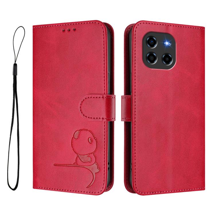 For Doogee Blade GT  Litter Panda Embossing RFID Leather Phone Case with Lanyard