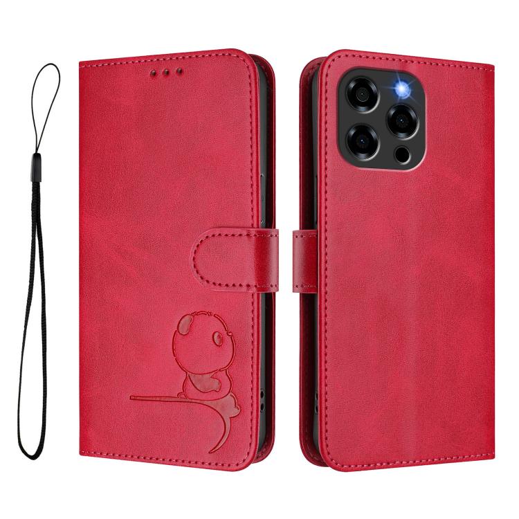 For Doogee Note 58 / Note 58 Pro Litter Panda Embossing RFID Leather Phone Case with Lanyard