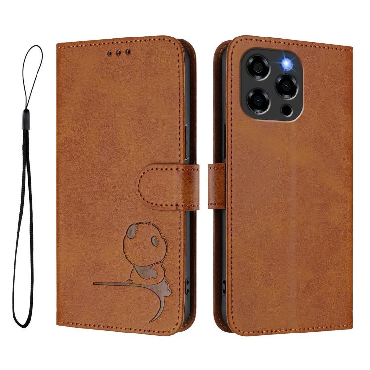 For Doogee Note 58 / Note 58 Pro Litter Panda Embossing RFID Leather Phone Case with Lanyard