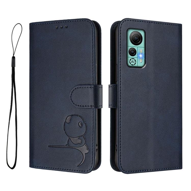 For Ulefone Note 14 Litter Panda Embossing RFID Leather Phone Case with Lanyard