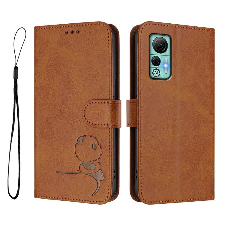For Ulefone Note 14 Litter Panda Embossing RFID Leather Phone Case with Lanyard