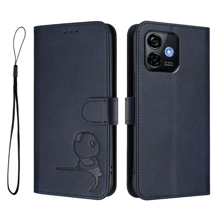 For Ulefone Note 16 Pro Litter Panda Embossing RFID Leather Phone Case with Lanyard