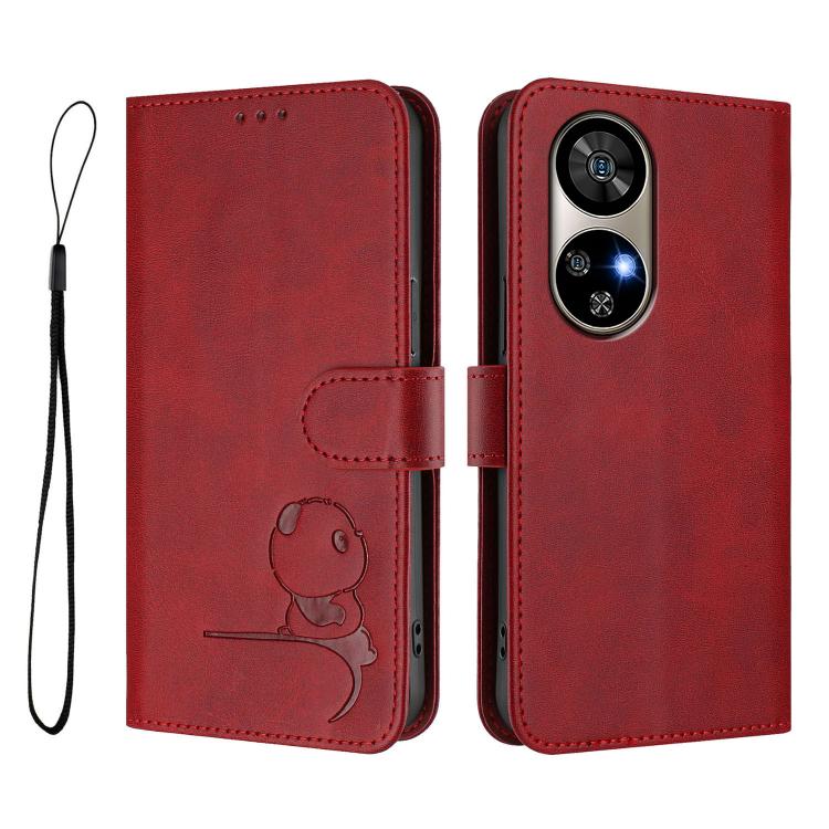 For Ulefone Note 17 Pro Litter Panda Embossing RFID Leather Phone Case with Lanyard