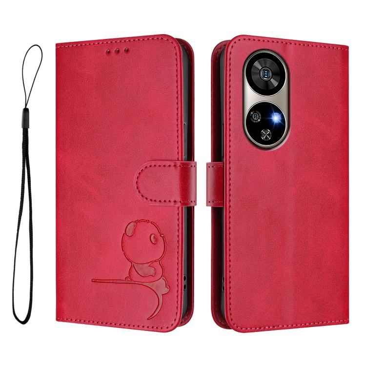 For Ulefone Note 17 Pro Litter Panda Embossing RFID Leather Phone Case with Lanyard