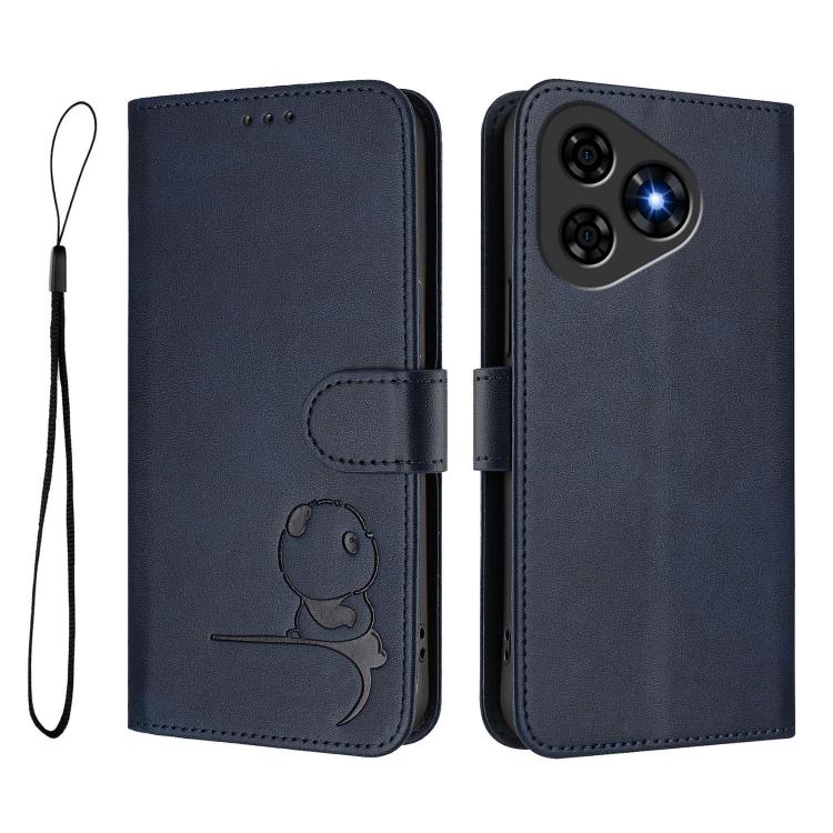 For Ulefone Note 19 Litter Panda Embossing RFID Leather Phone Case with Lanyard