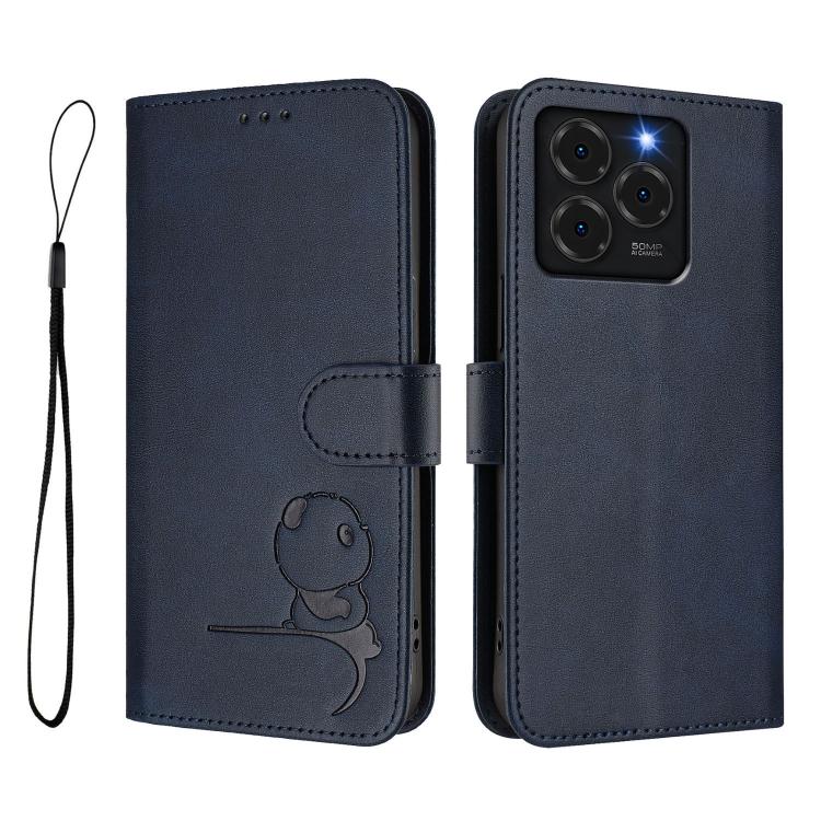 For Ulefone Note 20 Pro Litter Panda Embossing RFID Leather Phone Case with Lanyard