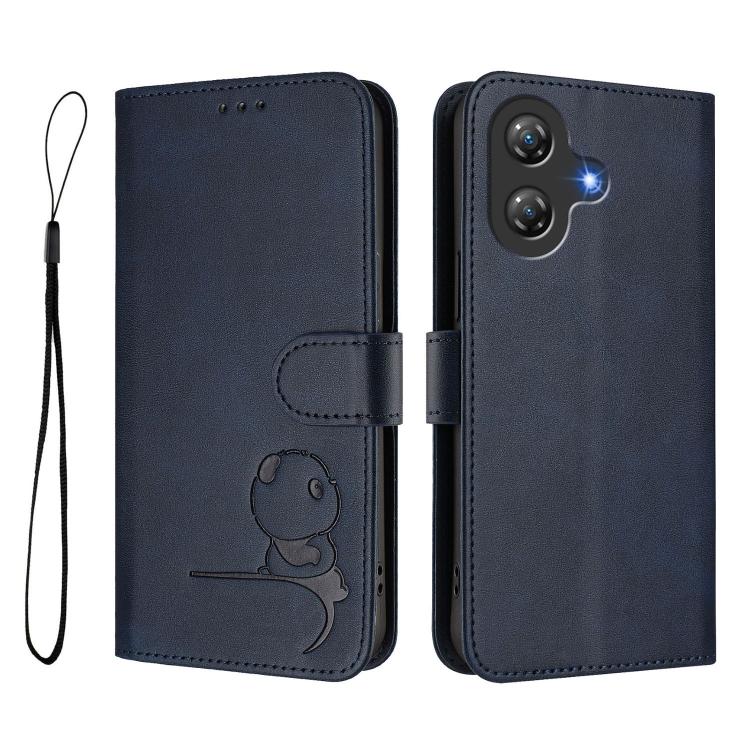 For Ulefone Note 21 Litter Panda Embossing RFID Leather Phone Case with Lanyard