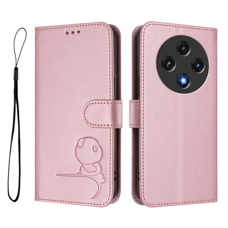 For UMIDIGI G100 Litter Panda Embossing RFID Leather Phone Case with Lanyard