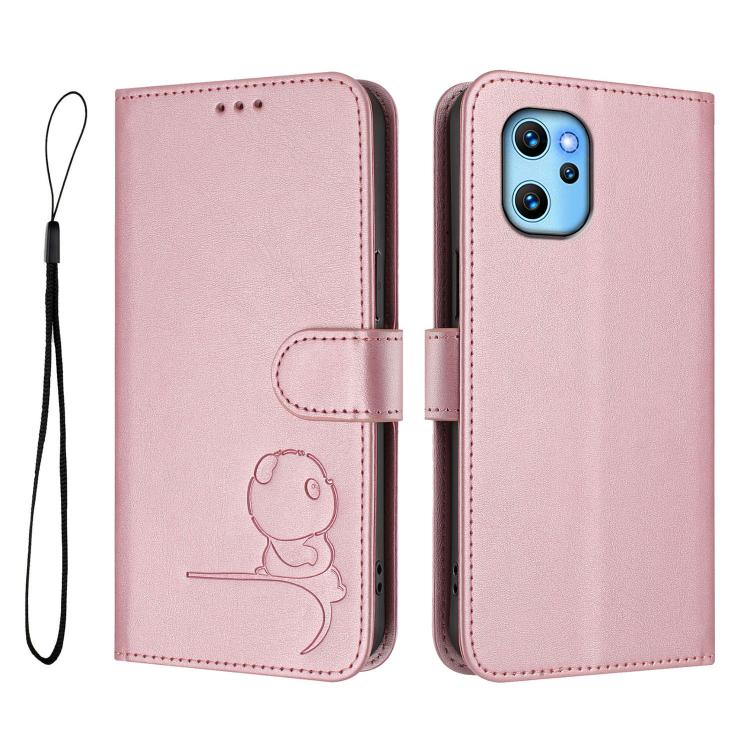 For UMIDIGI Power 7 Max Litter Panda Embossing RFID Leather Phone Case with Lanyard