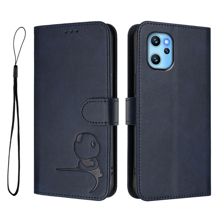 For UMIDIGI Power 7 Max Litter Panda Embossing RFID Leather Phone Case with Lanyard