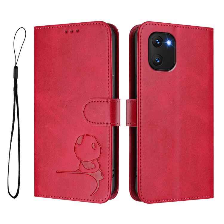 For UMIDIGI Power 7 / Power 7S Litter Panda Embossing RFID Leather Phone Case with Lanyard