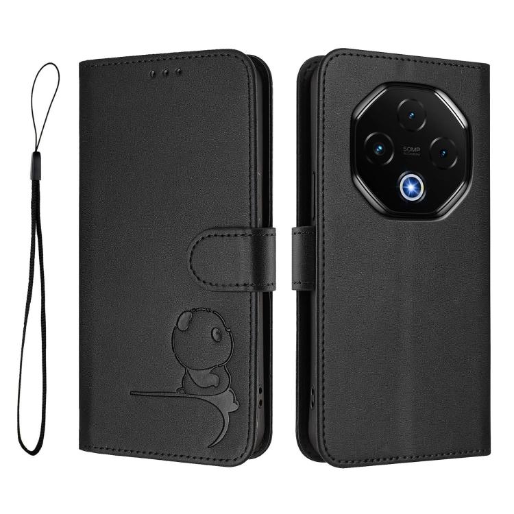 For UMIDIGI G100 Pro Litter Panda Embossing RFID Leather Phone Case with Lanyard