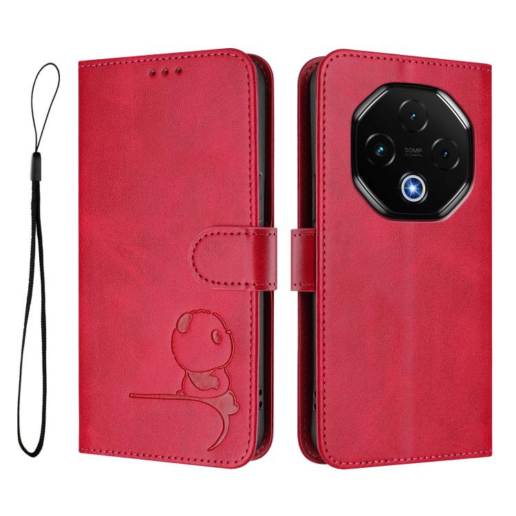 For UMIDIGI G100 Pro Litter Panda Embossing RFID Leather Phone Case with Lanyard