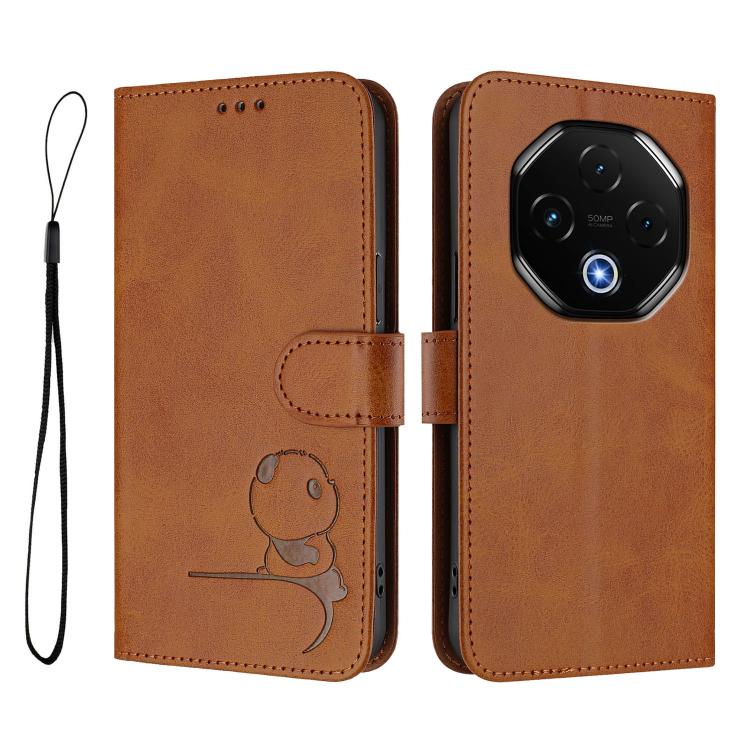 For UMIDIGI G100 Pro Litter Panda Embossing RFID Leather Phone Case with Lanyard