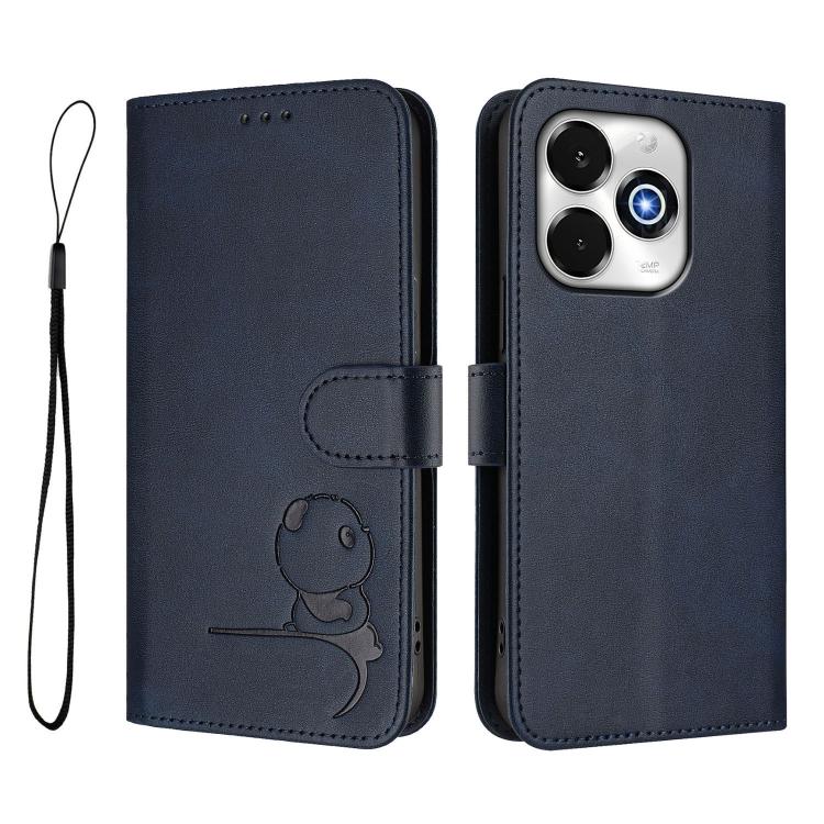 For UMIDIGI G100x 5G / 4G Litter Panda Embossing RFID Leather Phone Case with Lanyard