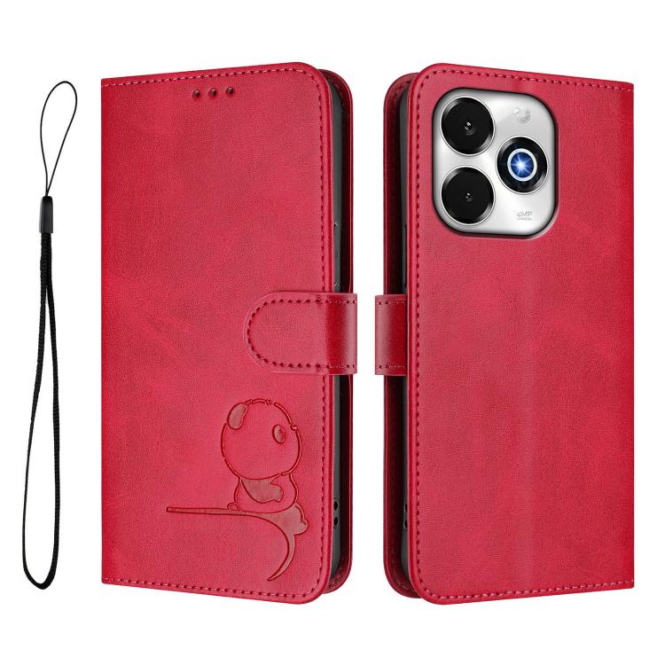 For UMIDIGI G100x 5G / 4G Litter Panda Embossing RFID Leather Phone Case with Lanyard
