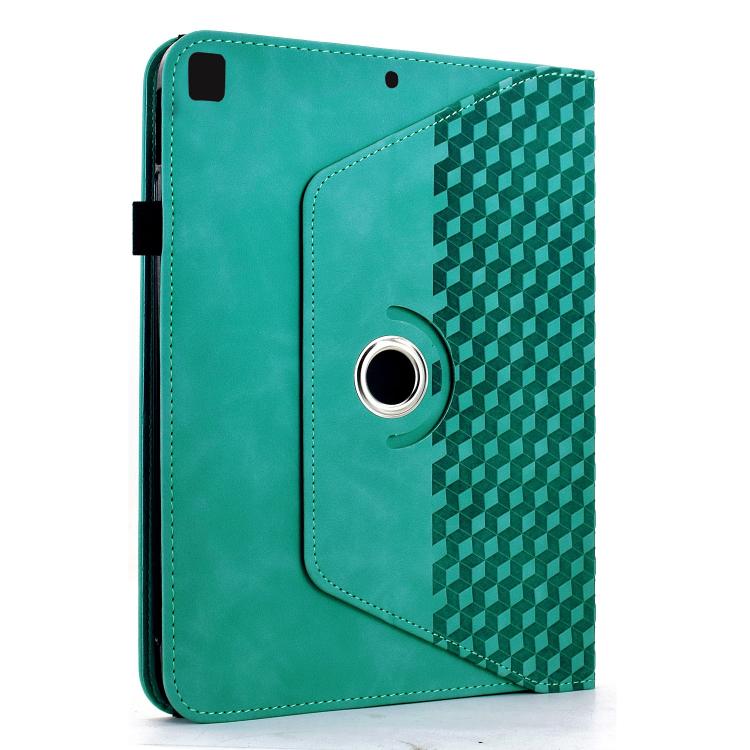 For iPad 10.2 2021 / Air 10.5 Rotatable Rhombus Embossed Smart Leather Tablet Case
