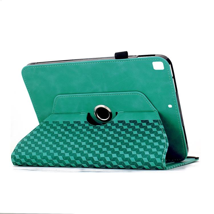 For iPad 10.2 2021 / Air 10.5 Rotatable Rhombus Embossed Smart Leather Tablet Case