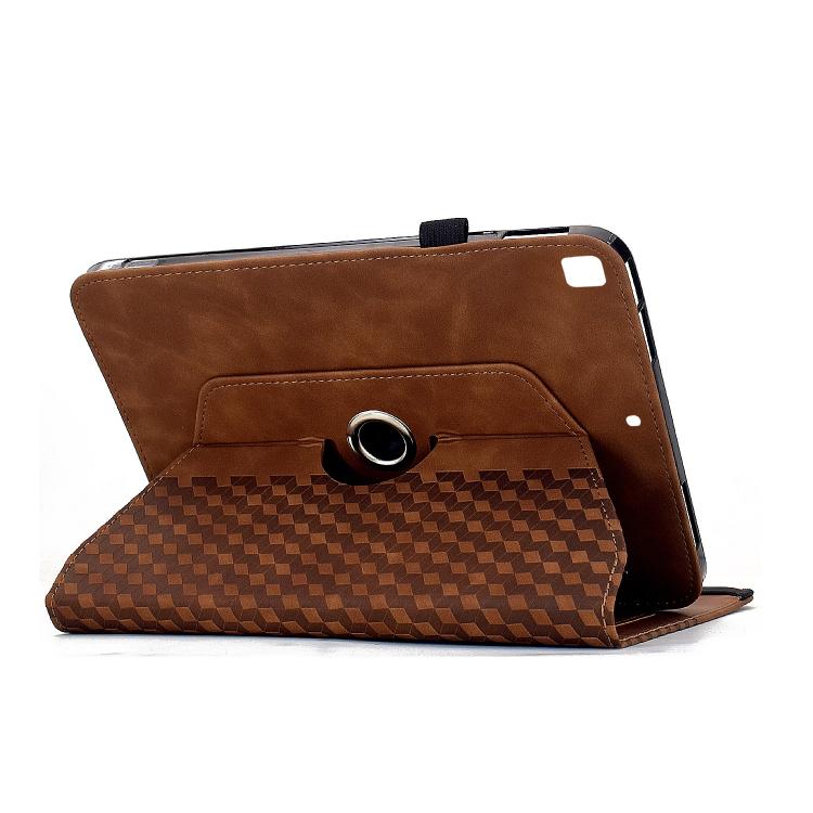 For iPad 10.2 2021 / Air 10.5 Rotatable Rhombus Embossed Smart Leather Tablet Case