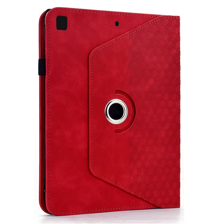 For iPad 10.2 2021 / Air 10.5 Rotatable Rhombus Embossed Smart Leather Tablet Case