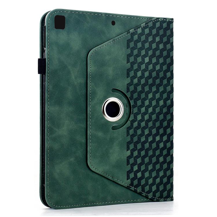 For iPad 10.2 2021 / Air 10.5 Rotatable Rhombus Embossed Smart Leather Tablet Case