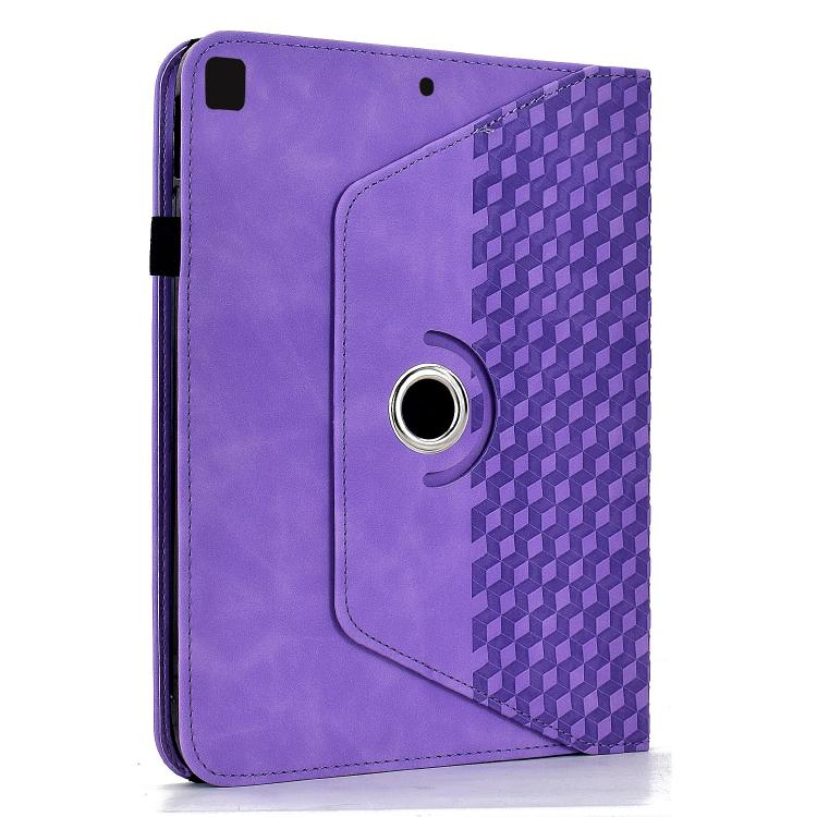 For iPad 10.2 2021 / Air 10.5 Rotatable Rhombus Embossed Smart Leather Tablet Case