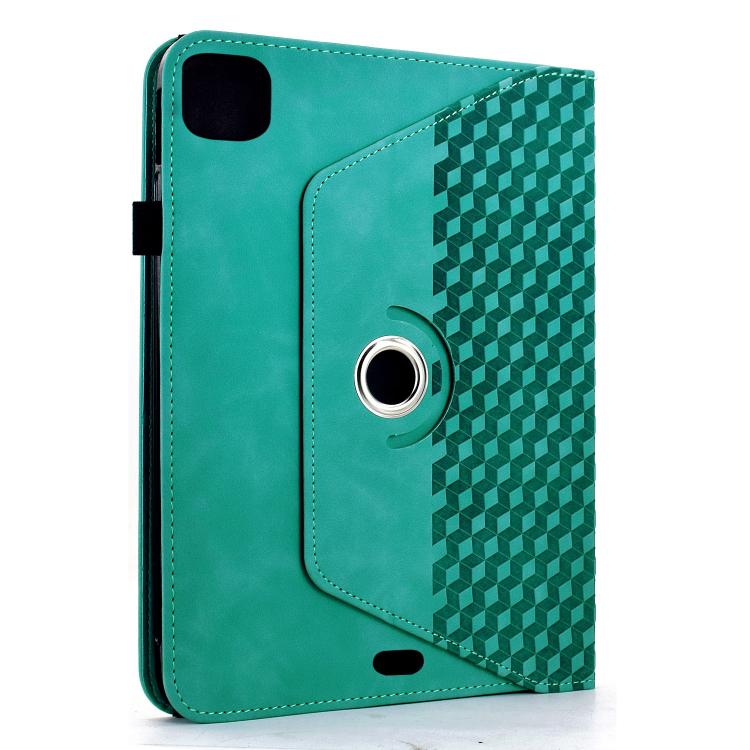 For iPad Air 11 2026 / 2025 / 2024 Rotatable Rhombus Embossed Smart Leather Tablet Case