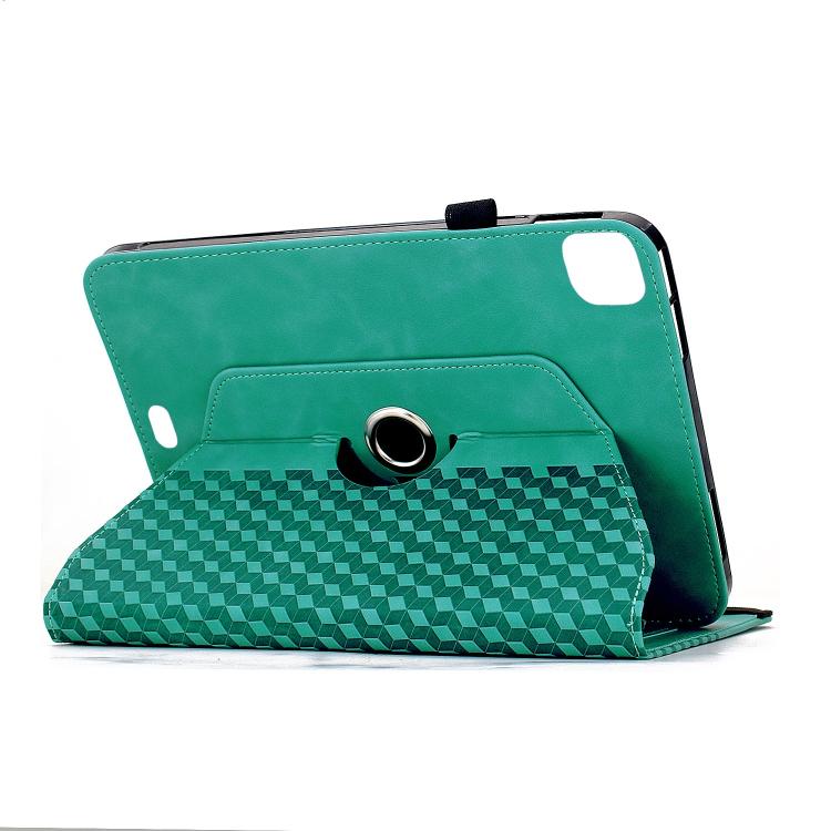 For iPad Air 11 2026 / 2025 / 2024 Rotatable Rhombus Embossed Smart Leather Tablet Case