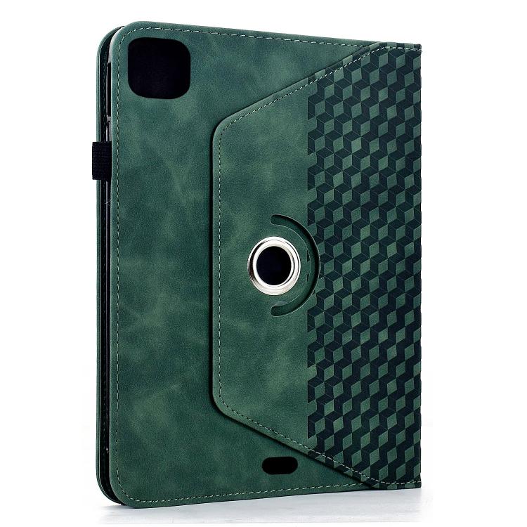 For iPad Air 11 2026 / 2025 / 2024 Rotatable Rhombus Embossed Smart Leather Tablet Case