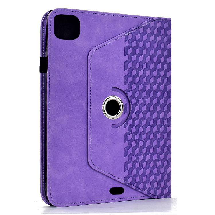 For iPad Air 11 2026 / 2025 / 2024 Rotatable Rhombus Embossed Smart Leather Tablet Case