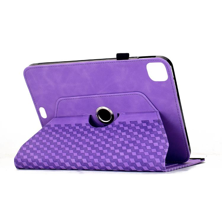 For iPad Air 11 2026 / 2025 / 2024 Rotatable Rhombus Embossed Smart Leather Tablet Case