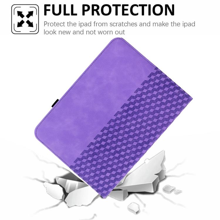 For Samsung Galaxy Tab S6 Lite 2024 Rotatable Rhombus Embossed Smart Leather Tablet Case