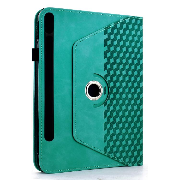 For Samsung Galaxy Tab S10 FE / S9 Rotatable Rhombus Embossed Smart Leather Tablet Case